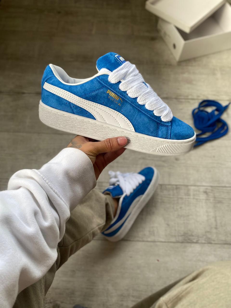 PUMA SUEDE XL AZUL/BLANCO