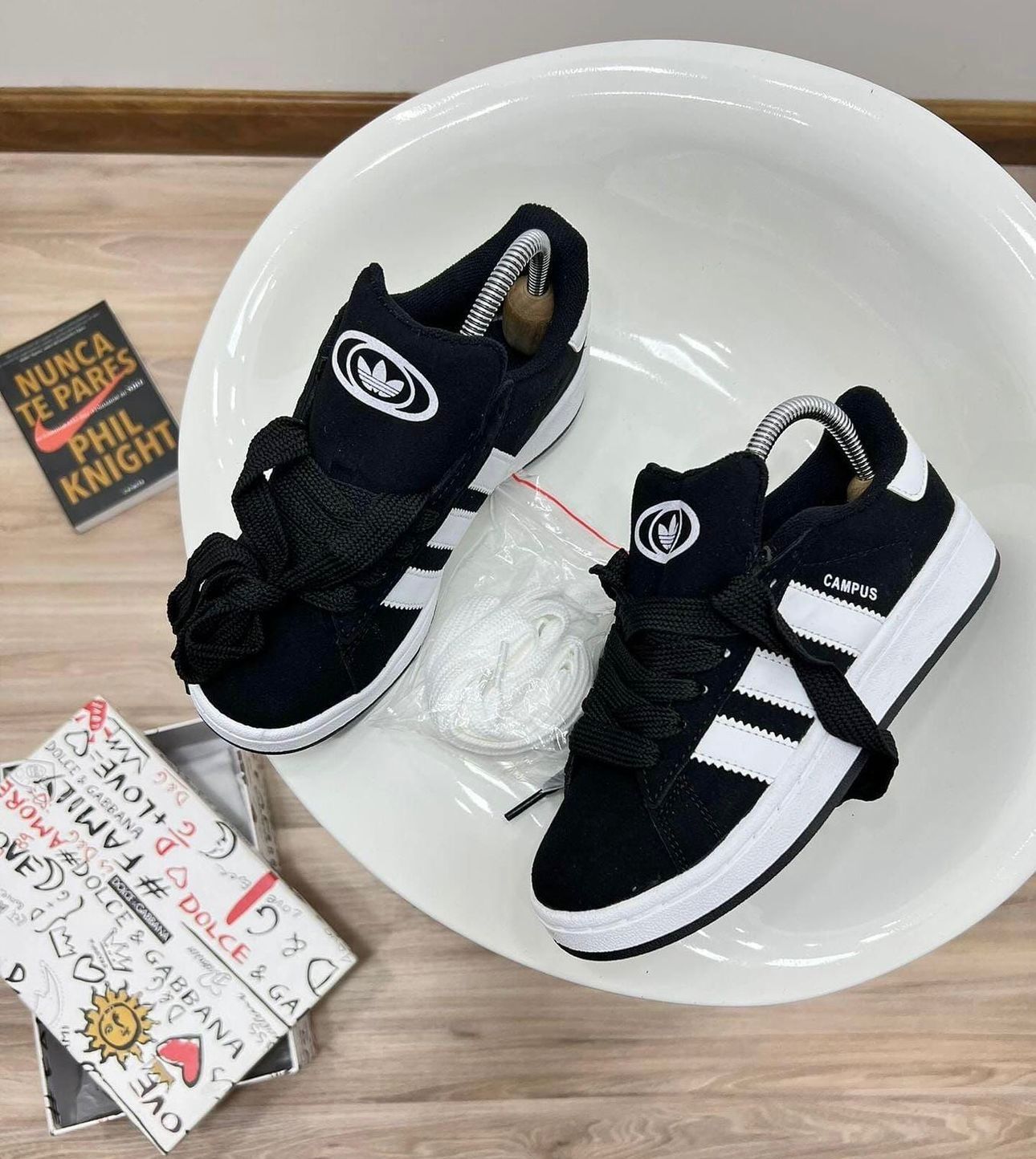 ADIDAS CAMPUS NEGRO/BLANCO – YEESHOP Calzado⚡