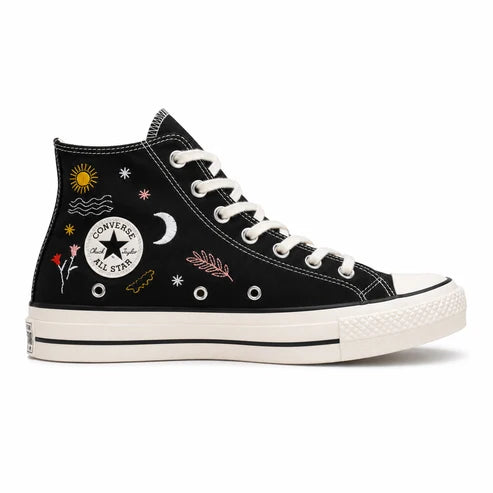 CONVERSE BOTA NEGRA BORDADA