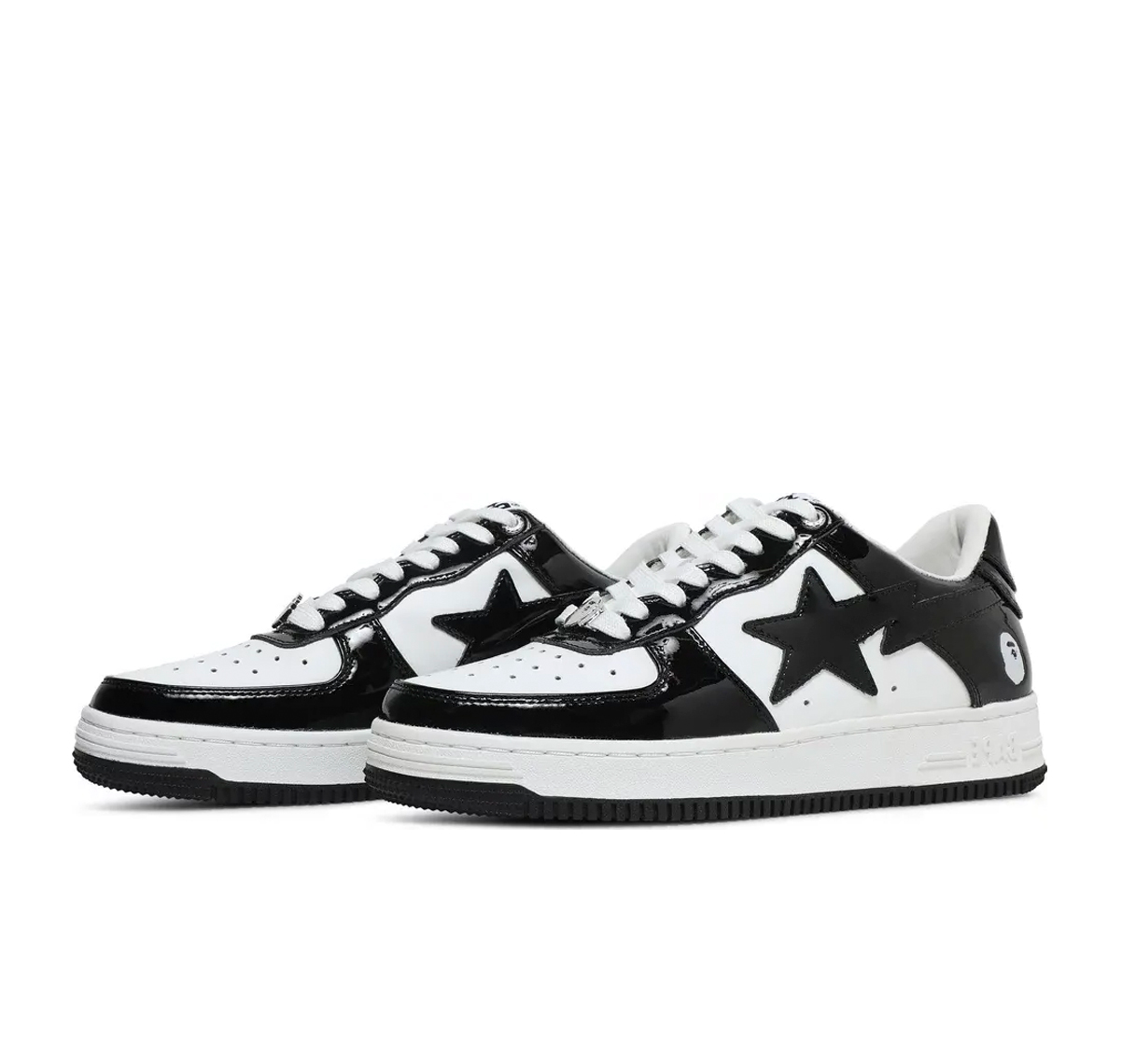 BAPE STA PATENT LEATHER “BLACK WHITE”