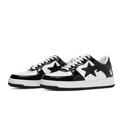 BAPE STA PATENT LEATHER “BLACK WHITE”