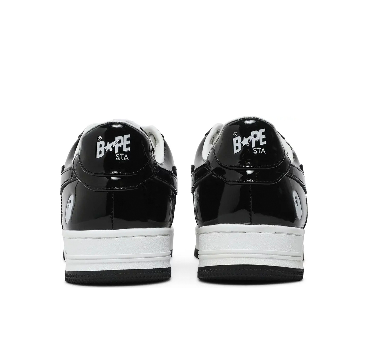 BAPE STA PATENT LEATHER “BLACK WHITE”