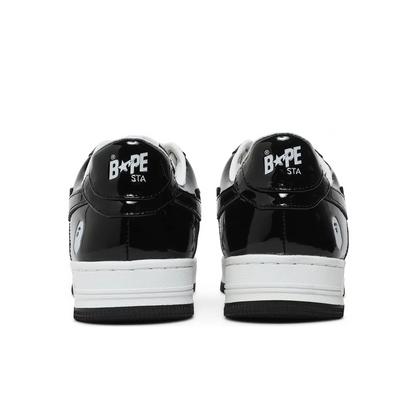 BAPE STA PATENT LEATHER “BLACK WHITE”