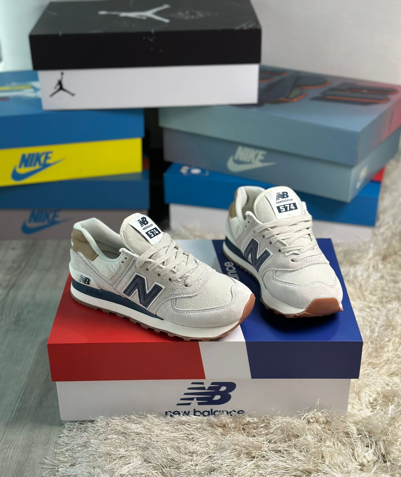 New Balance 574 Beige N Azul