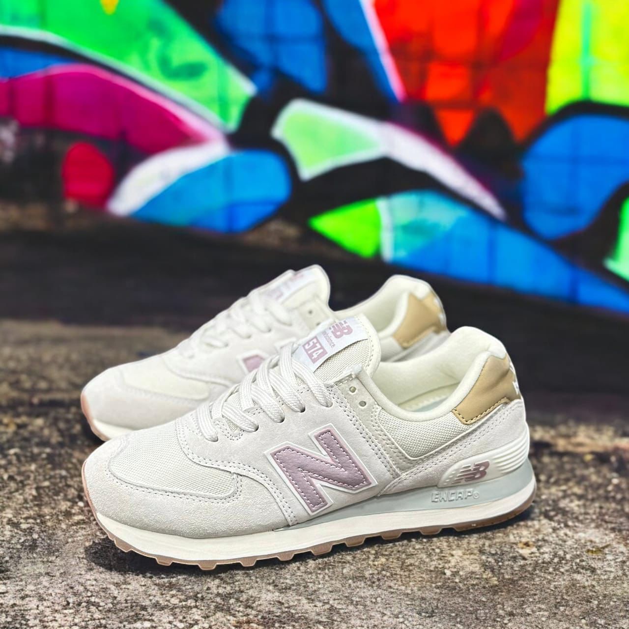 NEW BALANCE 574 BEIGE N ROSA