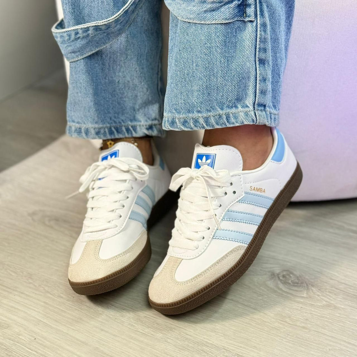 Adidas Samba Blanco Azul